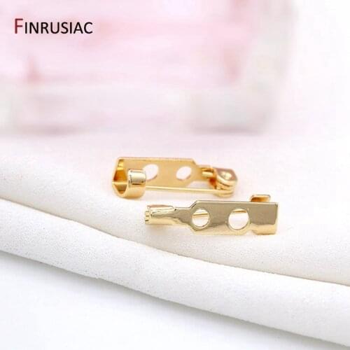 14K Real Gold Plated Brass Metal Brooch Pin Brooches Base For Handmade DIY Brooch Clothing Accessories
