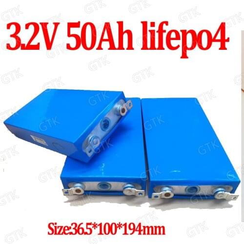 4pcs lithium 3.2v 50Ah lifepo4 battery deep cycle for diy 24v 36V 50ah electric bike scooter AGV car Solar Street Xenon lamp
