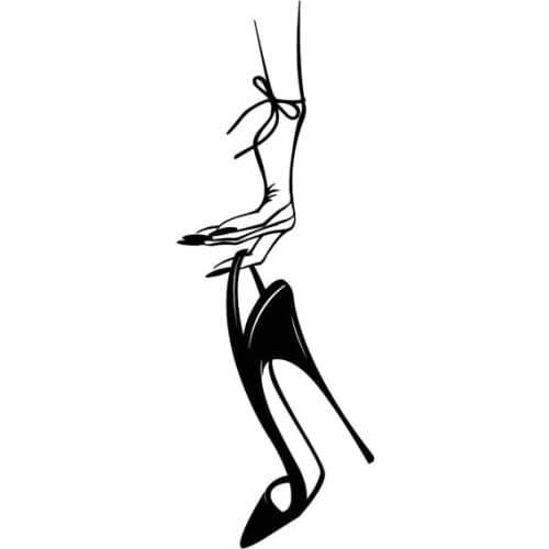 Interesting Car Stickers High Quality Woman Hand Stilettos Shoe Lady Girl Manicure Waterproof Sunscreen Decal PVC 14cm X 5cm