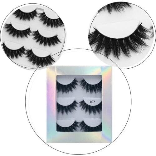 New Arrival 10 Styles 3 Pairs 3D Mink Eyelashes Natural Soft Fake Eyelash Extension Handmade Cruelty Free Eye Lashes Makeup