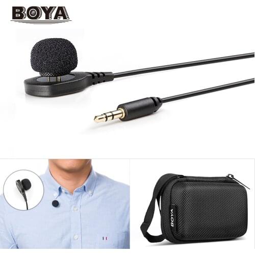 New BOYA BY-HLM1 Wearable Pin Microphone Omnidirection Conderser Lavalier Mic 3.5mm Plug for Canon Nikon Sony Panasonic DSLR Cam