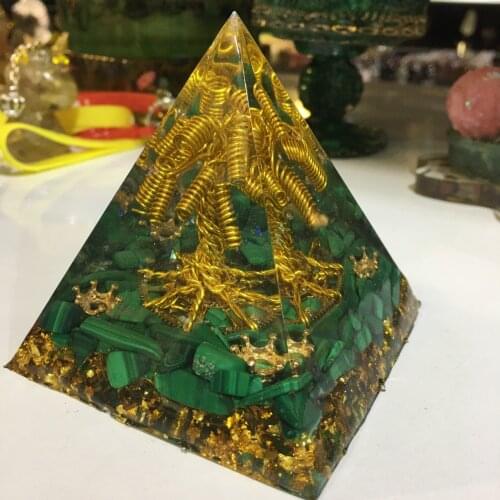 Orgonite Positive Energy Pyramid Healing Awakening Natural Crystal Yoga Meditation Practice Spiritual Decoration Decor Raft