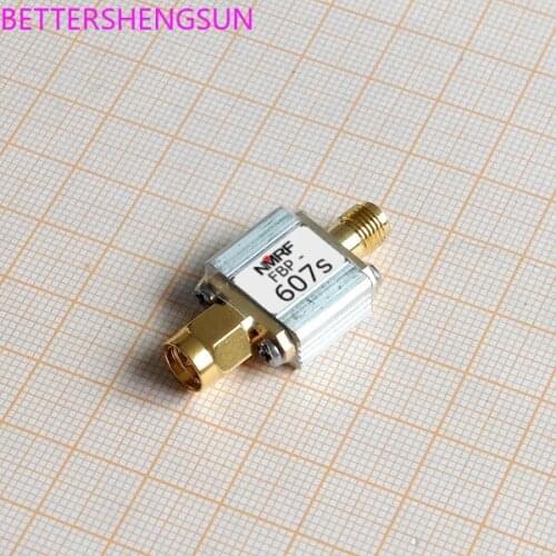 607MHz SAW band pass filter, 18MHz bandwidth, SMA interface
