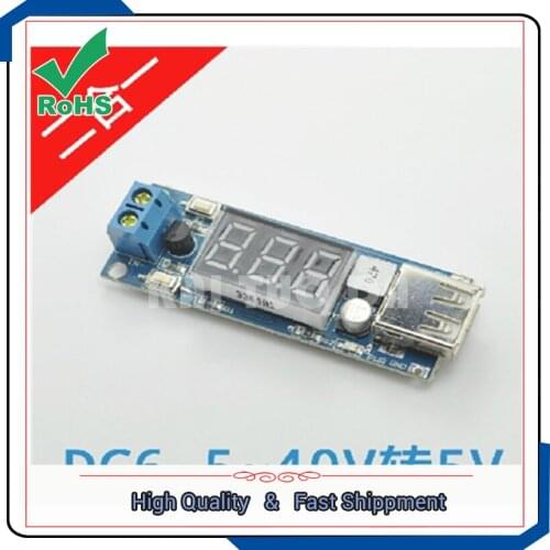 12V to 5V step down BUCK power supply converter dc-dc DC power supply module LED battery car voltage meter USB charging board