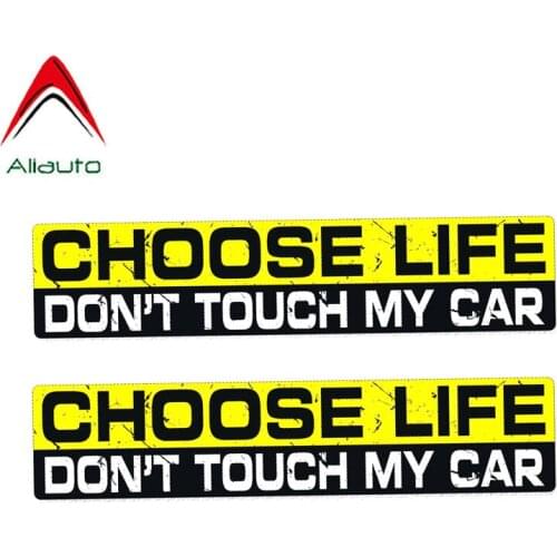 Aliauto Warning Car Sticker 2 X CHOOSE LIFE DON'T TOUCH MY CAR Decal Accessories PVC for Impreza Vw Golf 5 Nissan Logan,17cm*4cm