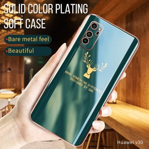 GKK Luxury Plating Case For Huawei Honor V30 Pro Classical Elk Pattern Soft Full Protection Cover For Huawei Honor V30 Pro Coque