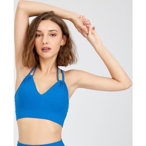 Thin Shoulder Strap Sports Bra Push Up Yoga Bra Shockproof Sexy Back Fitness Running Gym Underwear Women Sportswear Workout Bra