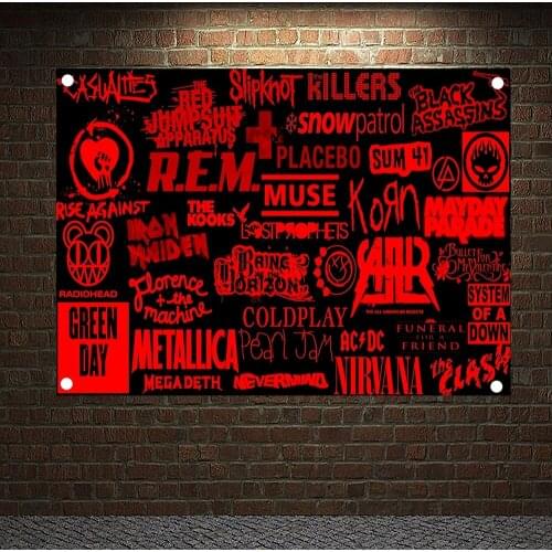 Hip Hop Reggae Rock Music Stickers Famous Band Flag & Banner High-quality Canvas Painting Banquet Music Festival Party Decor L1