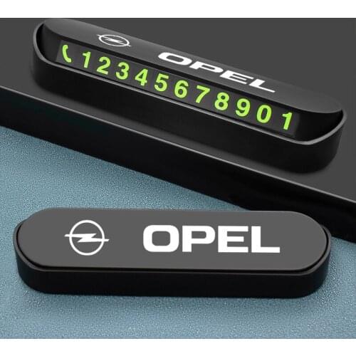 1PCS Luminous Parking Card Sticker Phone Number Card Plate Car Stying Accessories For Opel Astra H G J badge Mokka Zafira