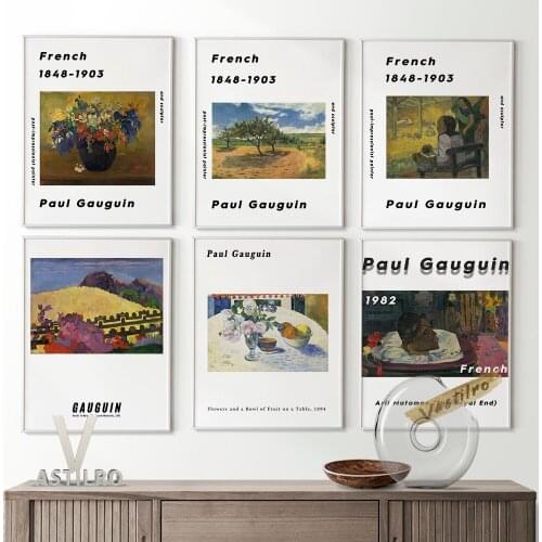 Paul Gauguin Vintage Print Art Poster Exhibition Museum Canvas Painting High Quality Home Decor Living Room Wall Picture Gift