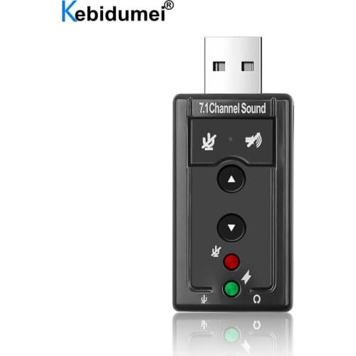 Sound Card External USB 2.0 Audio Mic Speaker Adapter Microphone Virtual 7.1 Channel Stereo 3.5mm Jack Headset Sound Card