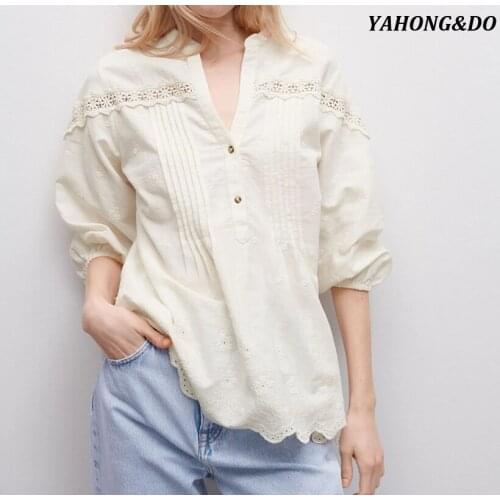YAHONG&DO Openwork Blouses