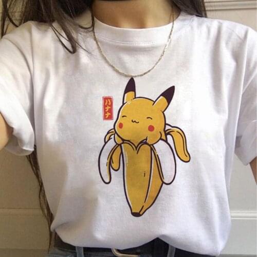 Pokemon pikachu Harajuku T Shirts Women Kawaii Funny Cartoon T-shirt 90s Cute Print Tshirt Fashion Streetwear Top Tees Female
