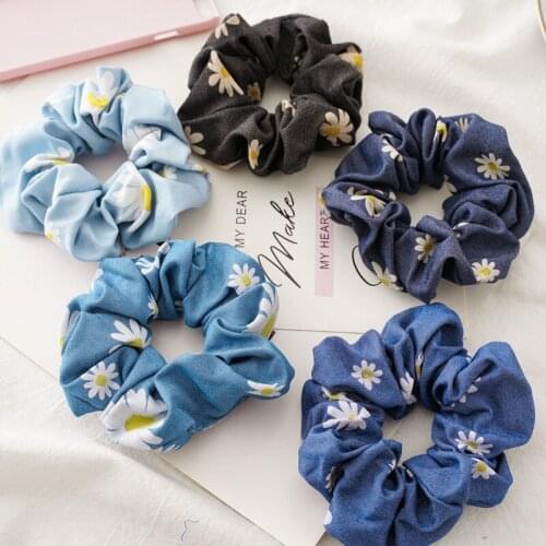 Daisy large intestine hair ring spring and summer fashion female new wild tie hair head rope denim ring jewelry