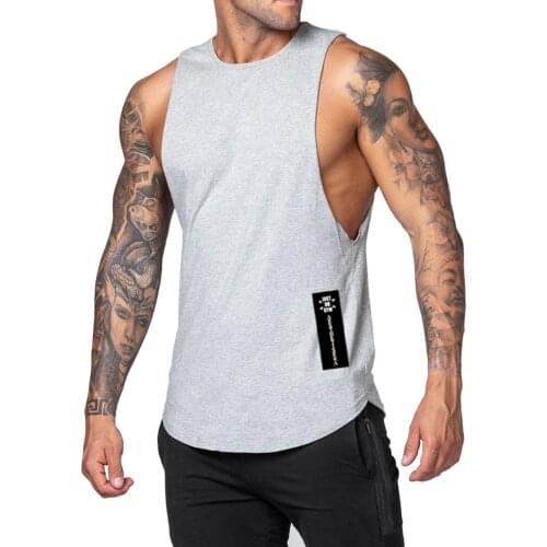 New 5-Color Summer Loose Vest Vest Men Long Fashion Pure Cotton Printing Bodybuilding Fitness Sleeveless Vest Sports Top