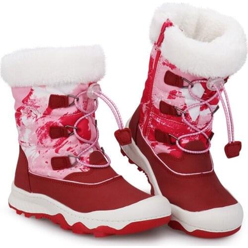 Winter Children Snow Boots Girls Outdoor Ski Boots Boys Warm Breathable Snow Boots Non-Slip Shock Absorption