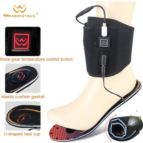 Warmspace Rechargeable Heated Insoles 3 Levels Feet Warm Shoe Pad Thermal Electric Foot Warmer Heating Feet Outdoor Sports