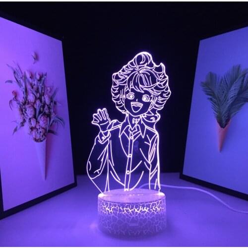 3D Lamp White Cracked Base Home Bedroom Table Decoration Night Light for Couple Children Festival Birthday Gifts USB Charging