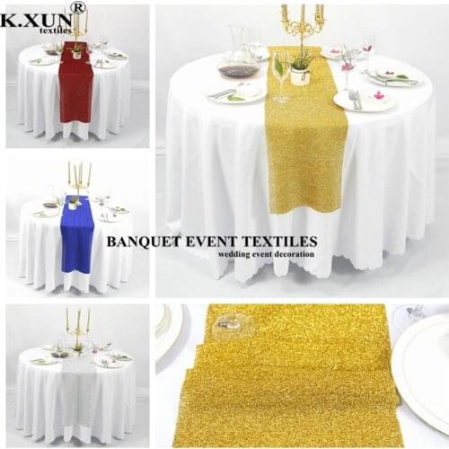 5 10pcs lot Shiny Sequin Table Runner For Wedding Event Party Christmas Decoration