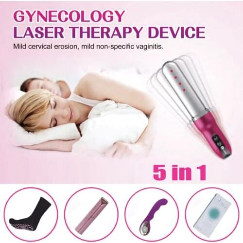 LASTEK 5 in 1 Women Health Beauty Massage Care Kit AV Stick Gynecological Cervicitis Vaginal Tightening Red Laser Therapy Device