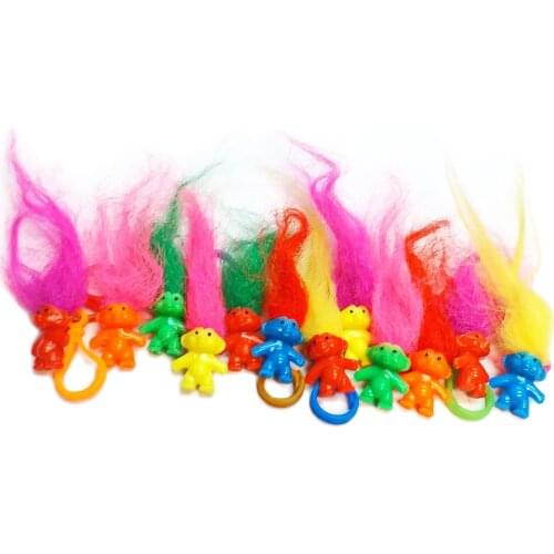8 pc Colorful Lucky Troll 2.5cm Plastic clip Fun Birthday Party Favor game Vending Gift Pinata Bag Filler Loot Gag Novelty