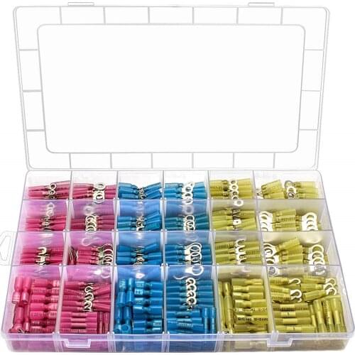 810X Assorted Seal Heat Shrink Crimp Male Female Insulated Crimp Terminals Electrical Wire Splice Butt Waterproof Connectors AWG