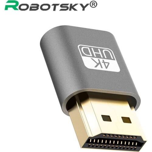HDMI Virtual Display Adapter Gold Plating HDMI DDC EDID Dummy Plug Headless Ghost Display Emulator Lock Plate Up To 4K 3840*2160