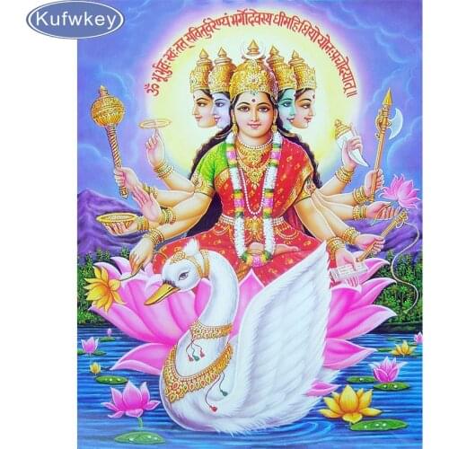 DIY 5d Diamond Embroidery mosaic hindu Diamond Painting Cross Stitch Vishnu Indian Religion and Swan Needlework Home Decorative
