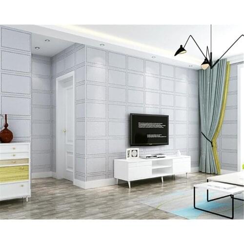 Beibehang mural 3d Simple checkered deerskin imitation soft pack wallpaper roll decorative bedroom sofa TV background wallpaper