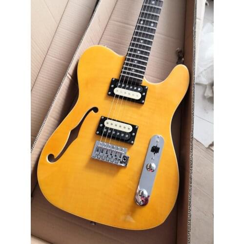 Free shipping factory custom new F Hole Semi Hollow TL Electric Guitar Natural Color Chrome Hardware Top Quality 67 tl