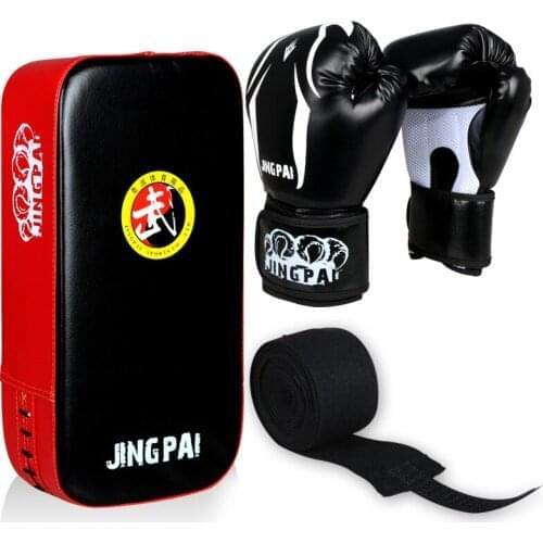 MMA Boxing Gloves+Hand Targets+Hand Wraps One Set Suit Men Women Sandbags Taekwondo Muay Thai Fight Training Sports Equipments