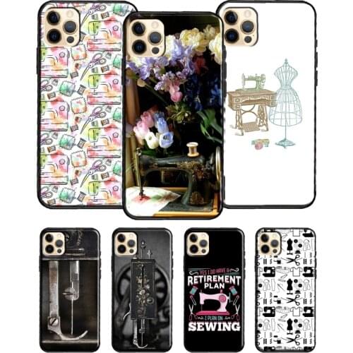 Sewing Machine Case For iPhone SE 2020 X XR XS Max 8 7 Plus 12 Pro Max Case For iPhone 11 Pro Max 12 mini