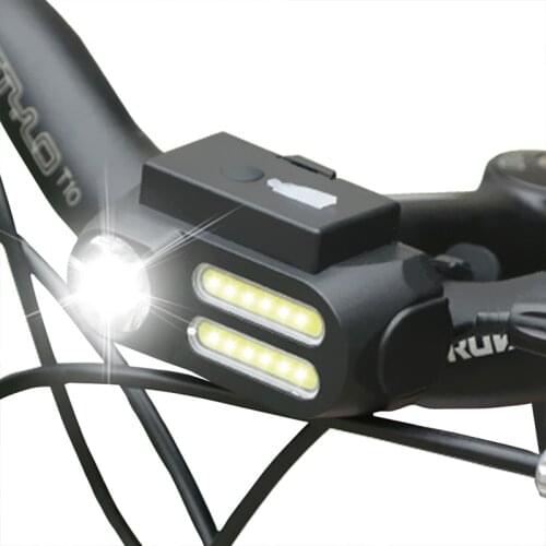 4 Modes USB Bicycle Light Headlight MTB Bike Lights Night Safety Warning Flashing Outdoor Emergency Cycling COB LED Light Set