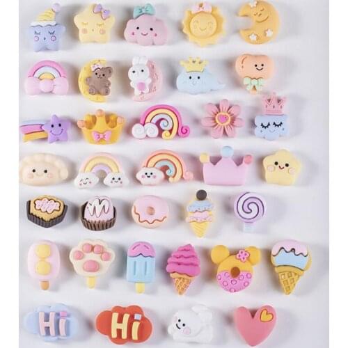 20pcs/lot Kawaii Cute Rainbow ice cream Flat Back Resin Cabochons Scrapbooking DIY Jewelry Craft Decoration Accessorie