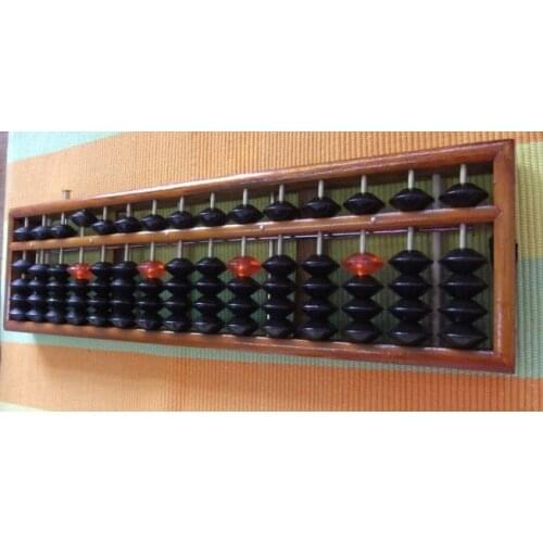 15 Digits Chinese Abacus Soroban Wooden Frame Classic Ancient Calculator Abacus Soroban Student Learning Abacus Math Calculator