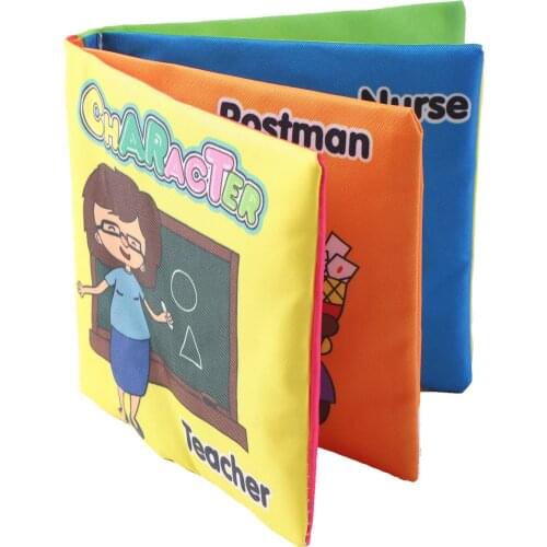 3D Tear Resistant Washable Cloth Character Profession Cognition Books Toddlers Infant Enlightenment Early Learning Reading Book