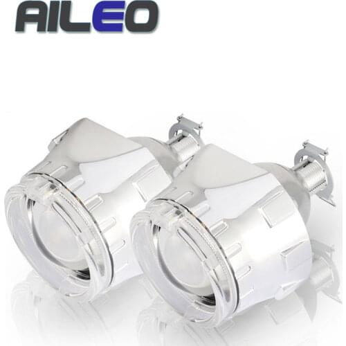 AILEO 2.5 inch bi xenon Projector lens auto For Hella5 H4 H7 9005 9006 HB3 HB4 DRL LED angel eye LHD RHD hid xenon kit headlight