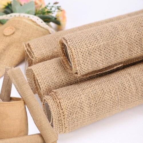 1m 48cm Width Burlap Table Runner Natural Jute Fabric Jute Table Runner Placemats for Wedding Party Christmas Decoration