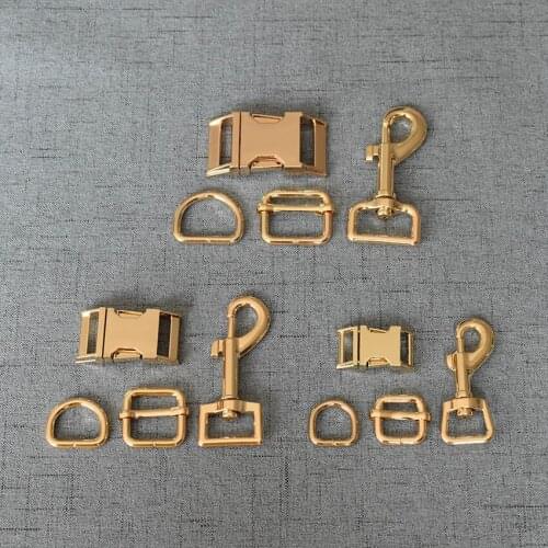 50 Sets 15mm/20mm/25mm/32mm Metal D Ring Snap Hook Adjustable Release Buckle DIY For Paracord Pet Dog Collar Leash Accessories