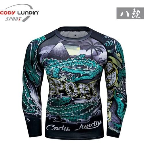 Mens Workout Shirt Gym Compression Long Sleeve Male Sports Tee Tops Rashgard Tight Training Running Fitness Quick Dry T Shirt