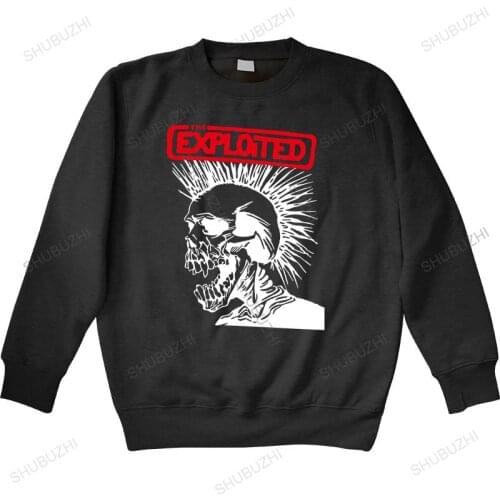 Men autumn sweatshirt black hoody THE EXPLOITED MAGGIE BLACK AND WHITE hoodies warm hoody