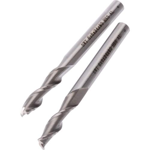 5pcs 6mm 2 Flute Extended End Mill Mayitr HSS & Aluminium CNC Milling Cutter Bit Kit with Wear Resistance