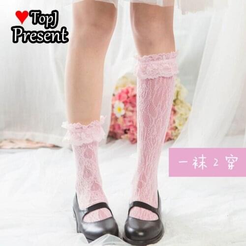 Women Ruffle Princess Socks Girls Harajuku Comfortable Socks adorable Lolita Lace bow tie socks