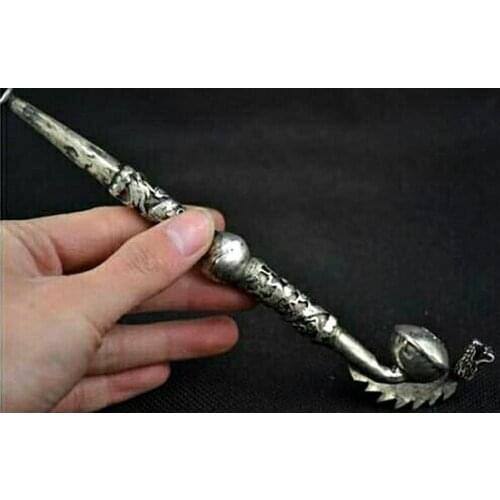 Charming Handmade The technique of making the silver pipe leaves and cigarette holder by hand