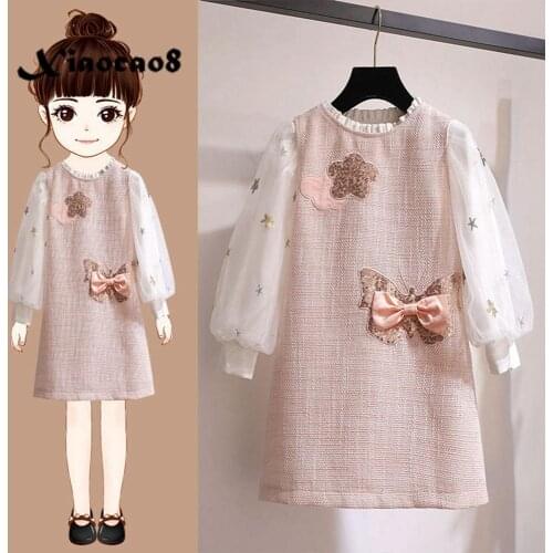 3-14 Years Girls Clothes Sets Sleeeveless Girl Dress + Long Sleeve Tops Shirts Toddler Outfits Teen Girls Princess Dress 12 10