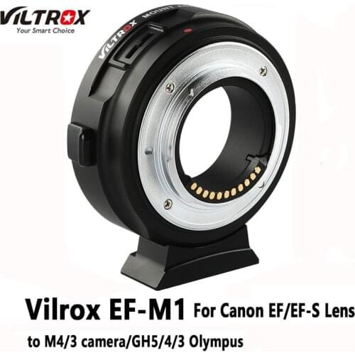 Viltrox EF-M1 AF Auto Focus Lens Mount Adapter Ring for Canon EF lens to M4/3 camera For GH5/4/3 GF8 omypus E-M10/E-M10 II/E-M1