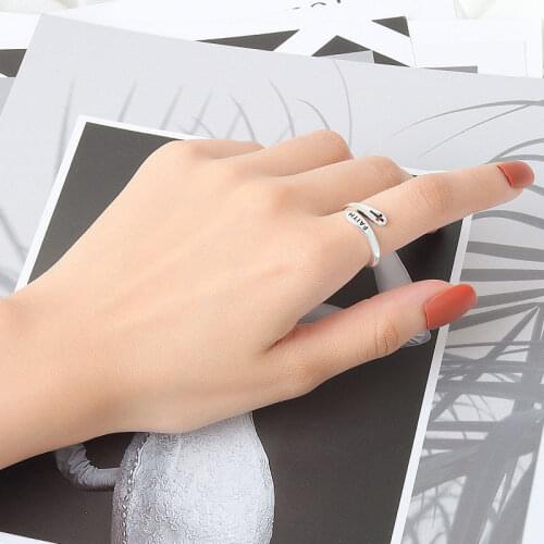 Women Simple Vintage Cross Hollow Out Design Ring Silver Color Personality Elegant Romantic Style Party Accessories Jewelry Gift