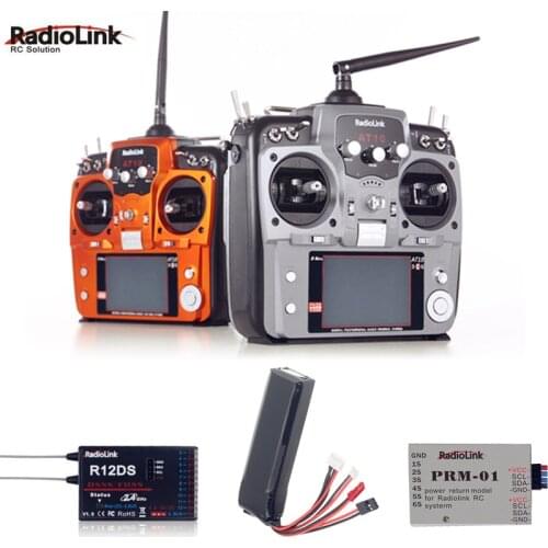 Radiolink AT10 II 2.4G 12CH Radio Transmitter W/ R12DS Receiver 11.1V Battery for RC FPV Racing Drone Airplane Helicopter Mode2