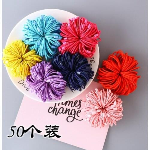 50 Trendy Elastic Hair Bands Hair Ties Ponytail Hair Ropes Hair Ornaments