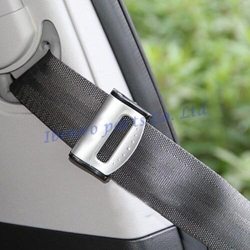 Silver Car Seat Belt Stopper Buffer Reduce Chest Discomfort Buckle Catch Safety 2Pcs/Combo Universal Car Styling Accessories